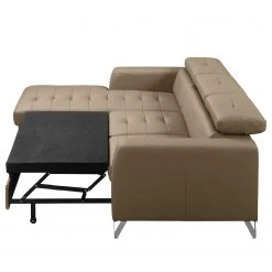 Fredriks Canapé d’angle Lucena - Cuir véritable - Taupe - Méridienne courte à gauche (vue de face) - Coffre de lit - Fonction couchage -Canapés Soldes Magasin 1000157368 190604 14181101034 GALLERYIMAGES P000000001000157368