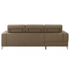 Fredriks Canapé d’angle Lucena - Cuir véritable - Taupe - Méridienne courte à gauche (vue de face) - Coffre de lit - Fonction couchage -Canapés Soldes Magasin 1000157368 190604 14181201035 GALLERYIMAGES P000000001000157368