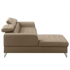 Fredriks Canapé d’angle Lucena - Cuir véritable - Taupe - Méridienne courte à gauche (vue de face) - Coffre de lit - Fonction couchage -Canapés Soldes Magasin 1000157368 190604 14181201036 GALLERYIMAGES P000000001000157368