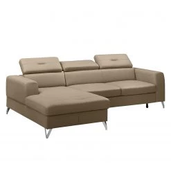 Fredriks Canapé d’angle Lucena - Cuir véritable - Taupe - Méridienne courte à gauche (vue de face) - Coffre de lit - Fonction couchage -Canapés Soldes Magasin 1000157368 190604 14181201037 GALLERYIMAGES P000000001000157368