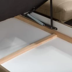 Fredriks Canapé d’angle Lucena - Cuir véritable - Taupe - Méridienne courte à gauche (vue de face) - Coffre de lit - Fonction couchage -Canapés Soldes Magasin 1000157368 190604 14181201039 GALLERYIMAGES P000000001000157368