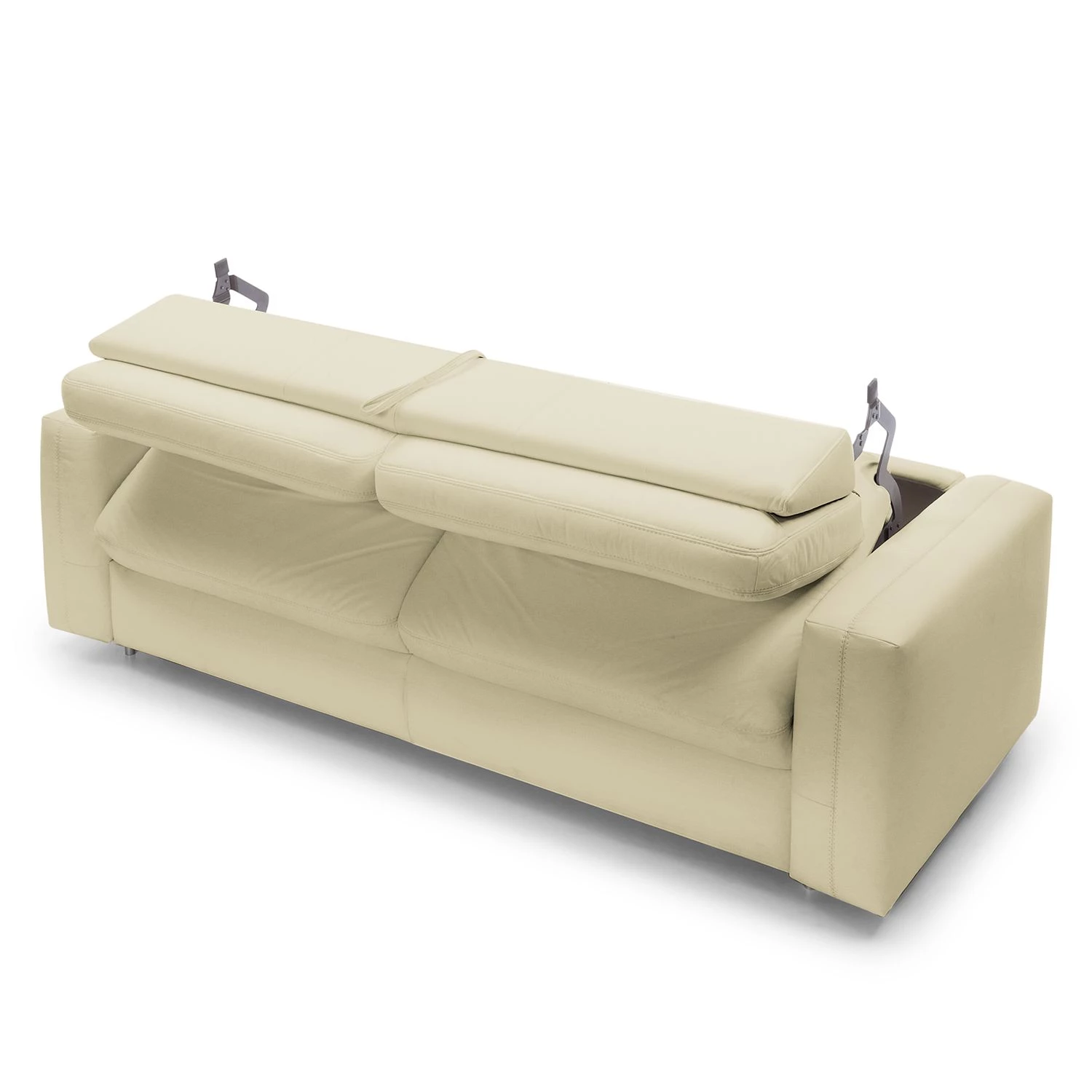 Loftscape Canapé convertible Blayney - Cuir véritable - Blanc - Largeur : 181 cm 6 Loftscape Canapé convertible Blayney - Cuir véritable - Blanc - Largeur : 181 cm – Image 6