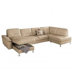 Loftscape Canapé panoramique Kappel - Cuir véritable - Beige chaud - Méridienne courte à gauche / longue à droite (vue de face) - Sans fonction -Canapés Soldes Magasin 1000157551 190320 11585501923 GALLERYIMAGES P000000001000157551