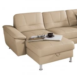 Loftscape Canapé panoramique Kappel - Cuir véritable - Beige chaud - Méridienne courte à gauche / longue à droite (vue de face) - Sans fonction -Canapés Soldes Magasin 1000157551 190320 11585501924 GALLERYIMAGES P000000001000157551