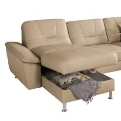 Loftscape Canapé panoramique Kappel - Cuir véritable - Beige chaud - Méridienne courte à gauche / longue à droite (vue de face) - Sans fonction -Canapés Soldes Magasin 1000157551 190320 11585501925 GALLERYIMAGES P000000001000157551