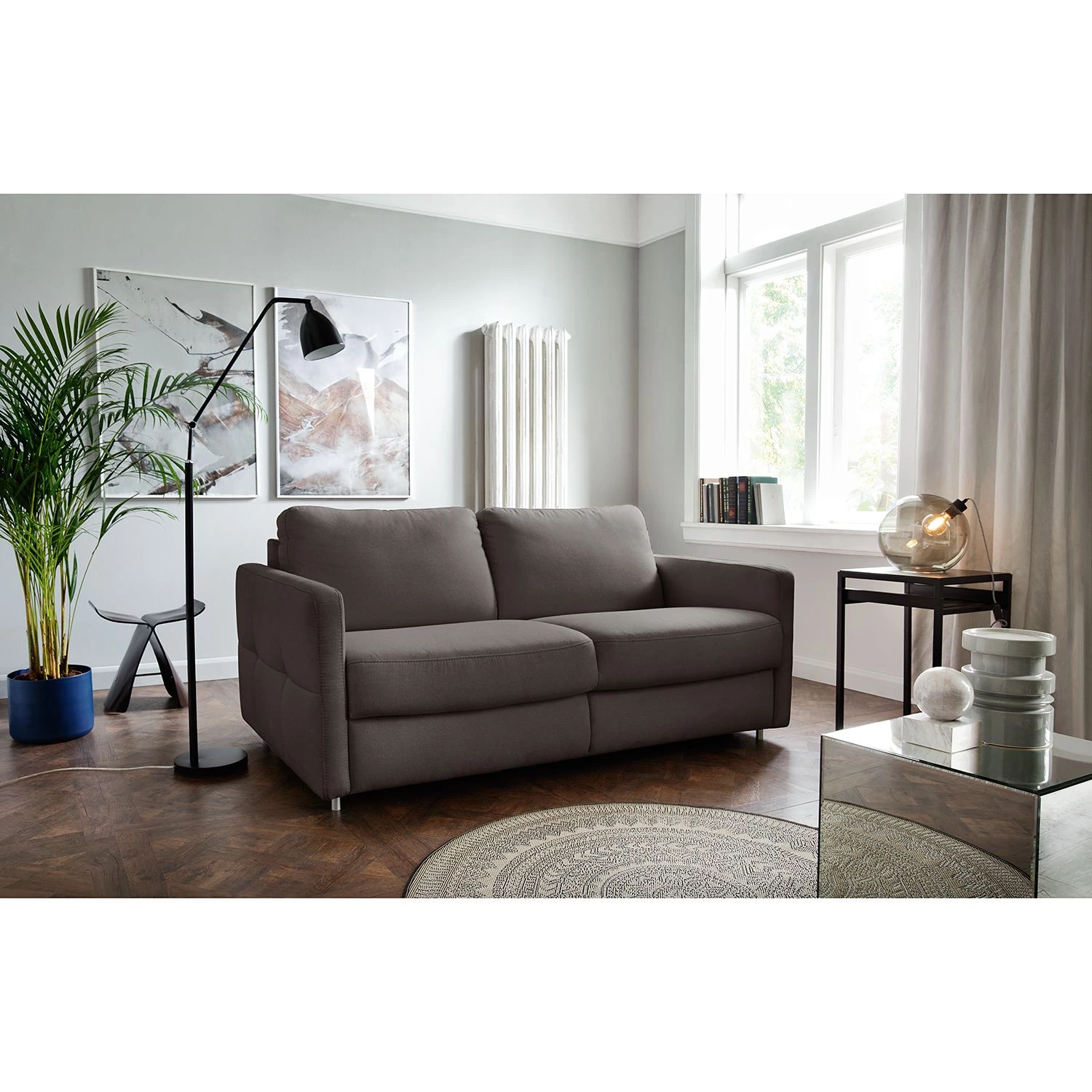 Loftscape Canapé convertible Montenegro - Tissu structuré - Gris lava - Largeur : 157 cm 3 Loftscape Canapé convertible Montenegro - Tissu structuré - Gris lava - Largeur : 157 cm – Image 3