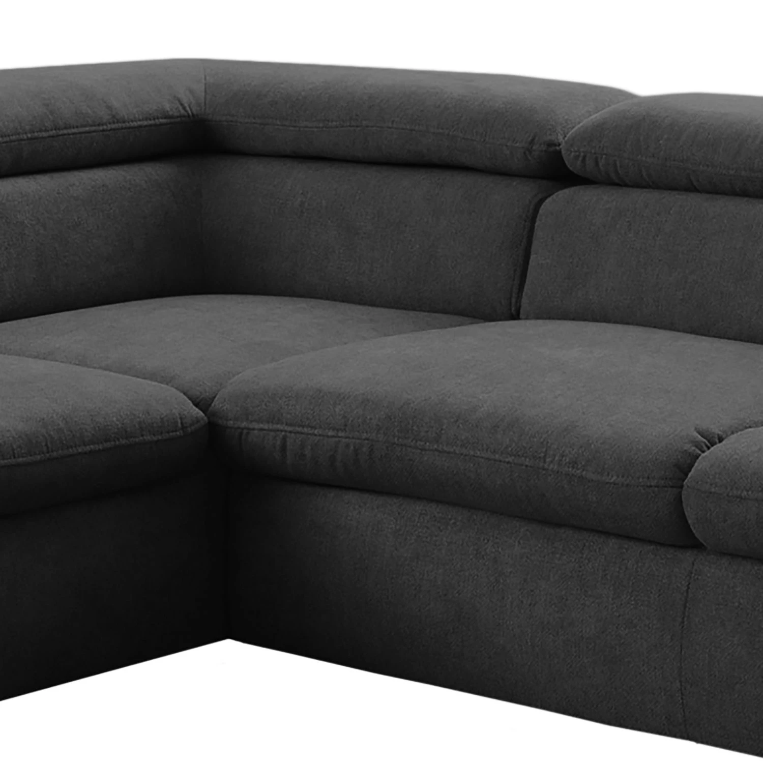 Loftscape Canapé d’angle Glenaire I - Tissu structuré - Noir - Méridienne longue à gauche (vue de face) - Sans fonction 6 Loftscape Canapé d’angle Glenaire I - Tissu structuré - Noir - Méridienne longue à gauche (vue de face) - Sans fonction – Image 6