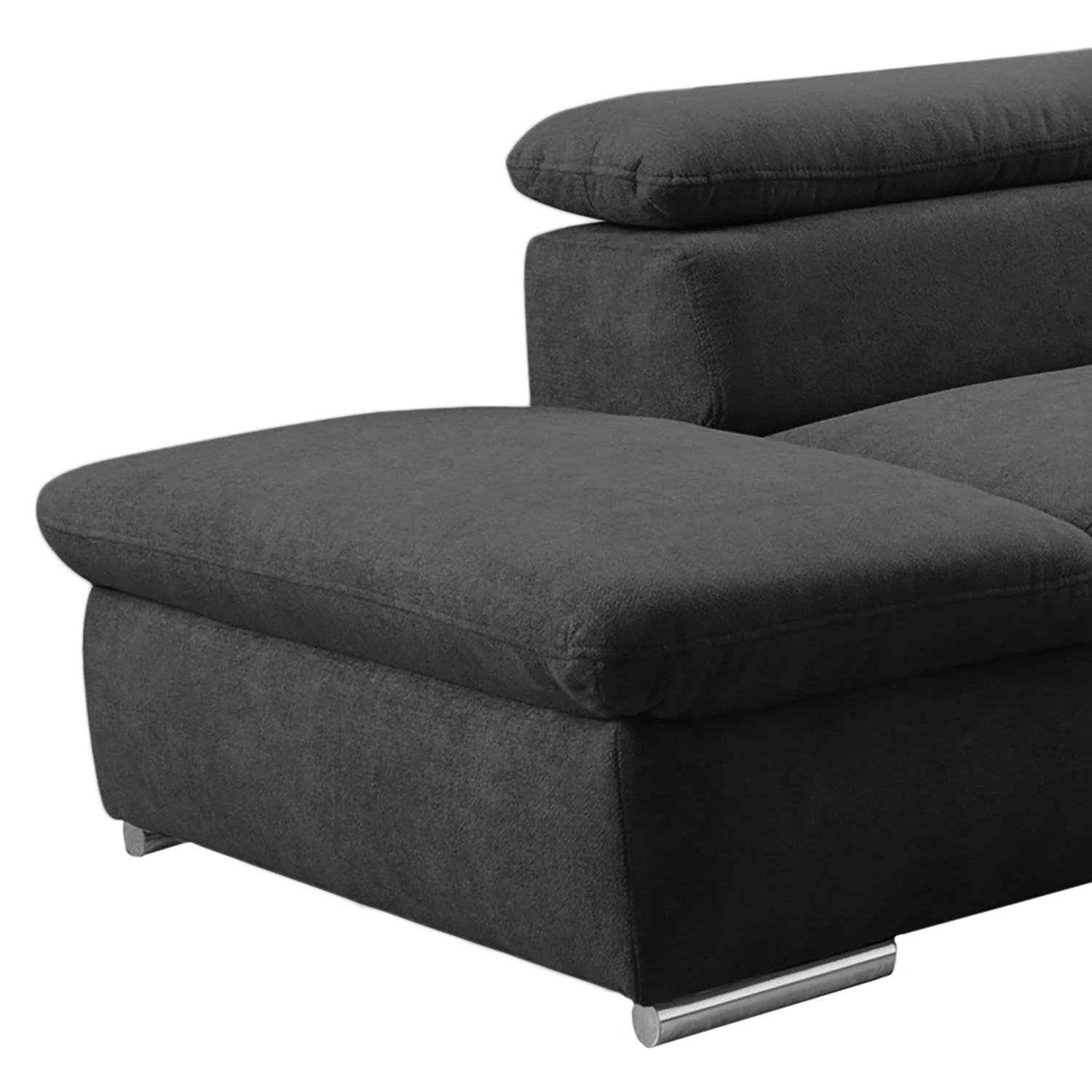 Loftscape Canapé d’angle Glenaire I - Tissu structuré - Noir - Méridienne longue à gauche (vue de face) - Sans fonction 7 Loftscape Canapé d’angle Glenaire I - Tissu structuré - Noir - Méridienne longue à gauche (vue de face) - Sans fonction – Image 7