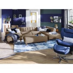 Tom Tailor Canapé panoramique Nordic Chic - Tissu - Havanne - Méridienne courte à gauche / longue à droite (vue de face) - Appui-tête réglable en hauteur -Canapés Soldes Magasin 1000161985 190304 11503500774 MOOD GALLERYIMAGES P000000001000161985 mood