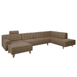 Tom Tailor Canapé panoramique Nordic Chic - Tissu - Havanne - Méridienne courte à gauche / longue à droite (vue de face) - Appui-tête réglable en hauteur -Canapés Soldes Magasin 1000161985 190304 11503500776 GALLERYIMAGES P000000001000161985