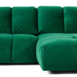 Jack & Alice Canapé d’angle Malter - Velours - Vert vieilli - Méridienne courte à droite (vue de face) -Canapés Soldes Magasin 1000166795 190325 18170500021 GALLERYIMAGES P000000001000166795