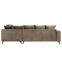 Jack & Alice Canapé d’angle Polich - Velours - Marron - Méridienne longue à droite (vue de face) -Canapés Soldes Magasin 1000166873 190502 13145900352 GALLERYIMAGES P000000001000166873