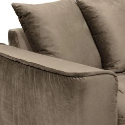 Jack & Alice Canapé d’angle Polich - Velours - Marron - Méridienne longue à droite (vue de face) -Canapés Soldes Magasin 1000166873 190502 13145900353 GALLERYIMAGES P000000001000166873