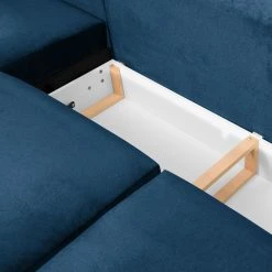 Jack & Alice Canapé d’angle Baitz I - Tissu - Velours Krysia: Pétrole - Méridienne longue à gauche (vue de face) -Canapés Soldes Magasin 1000166881 190502 13151200463 GALLERYIMAGES P000000001000166881