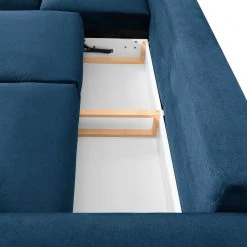 Jack & Alice Canapé d’angle Baitz I - Tissu - Velours Krysia: Pétrole - Méridienne longue à gauche (vue de face) -Canapés Soldes Magasin 1000166881 190502 13151300464 GALLERYIMAGES P000000001000166881