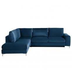 Jack & Alice Canapé d’angle Baitz I - Tissu - Velours Krysia: Pétrole - Méridienne longue à gauche (vue de face) -Canapés Soldes Magasin 1000166881 210415 08073900067 DETAILS P000000001000166881