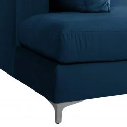 Jack & Alice Canapé d’angle Baitz I - Tissu - Velours Krysia: Pétrole - Méridienne longue à gauche (vue de face) -Canapés Soldes Magasin 1000166881 210415 08073900078 DETAILS P000000001000166881