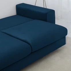 Jack & Alice Canapé d’angle Baitz I - Tissu - Velours Krysia: Pétrole - Méridienne longue à gauche (vue de face) -Canapés Soldes Magasin 1000166881 210420 12230900037 DETAILS P000000001000166881