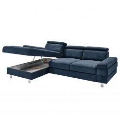 Fredriks Canapé d’angle Mundau I - Tissu - Bleu marine - Méridienne courte à gauche (vue de face) -Canapés Soldes Magasin 1000167302 190329 09292100138 GALLERYIMAGES P000000001000167302