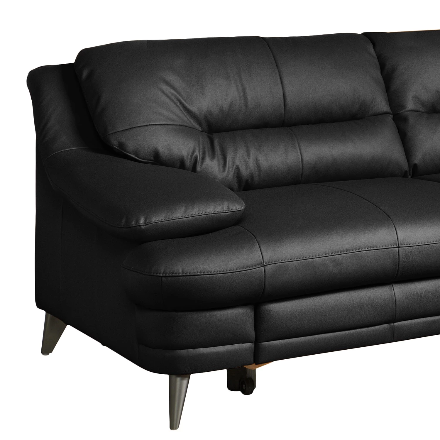 Fredriks Canapé d’angle Lutz II - Cuir véritable - Noir - Méridienne longue à droite (vue de face) 5 Fredriks Canapé d’angle Lutz II - Cuir véritable - Noir - Méridienne longue à droite (vue de face) – Image 5