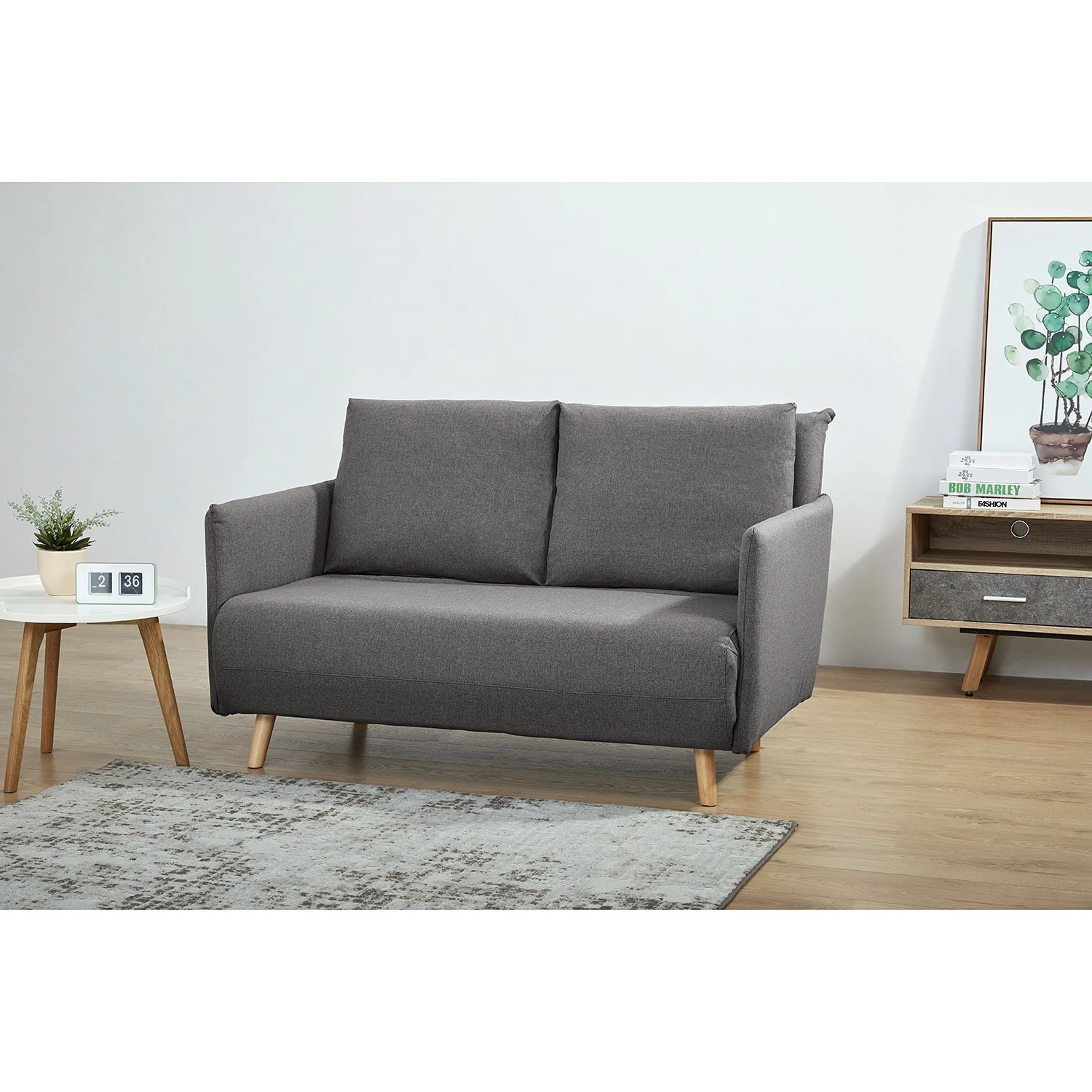 Mørteens Canapé convertible Lobau - Tissu - Gris clair 2 Mørteens Canapé convertible Lobau - Tissu - Gris clair – Image 2