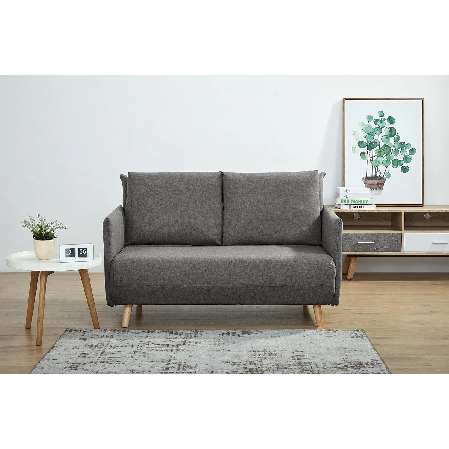 Mørteens Canapé convertible Lobau - Tissu - Gris clair 3 Mørteens Canapé convertible Lobau - Tissu - Gris clair – Image 3