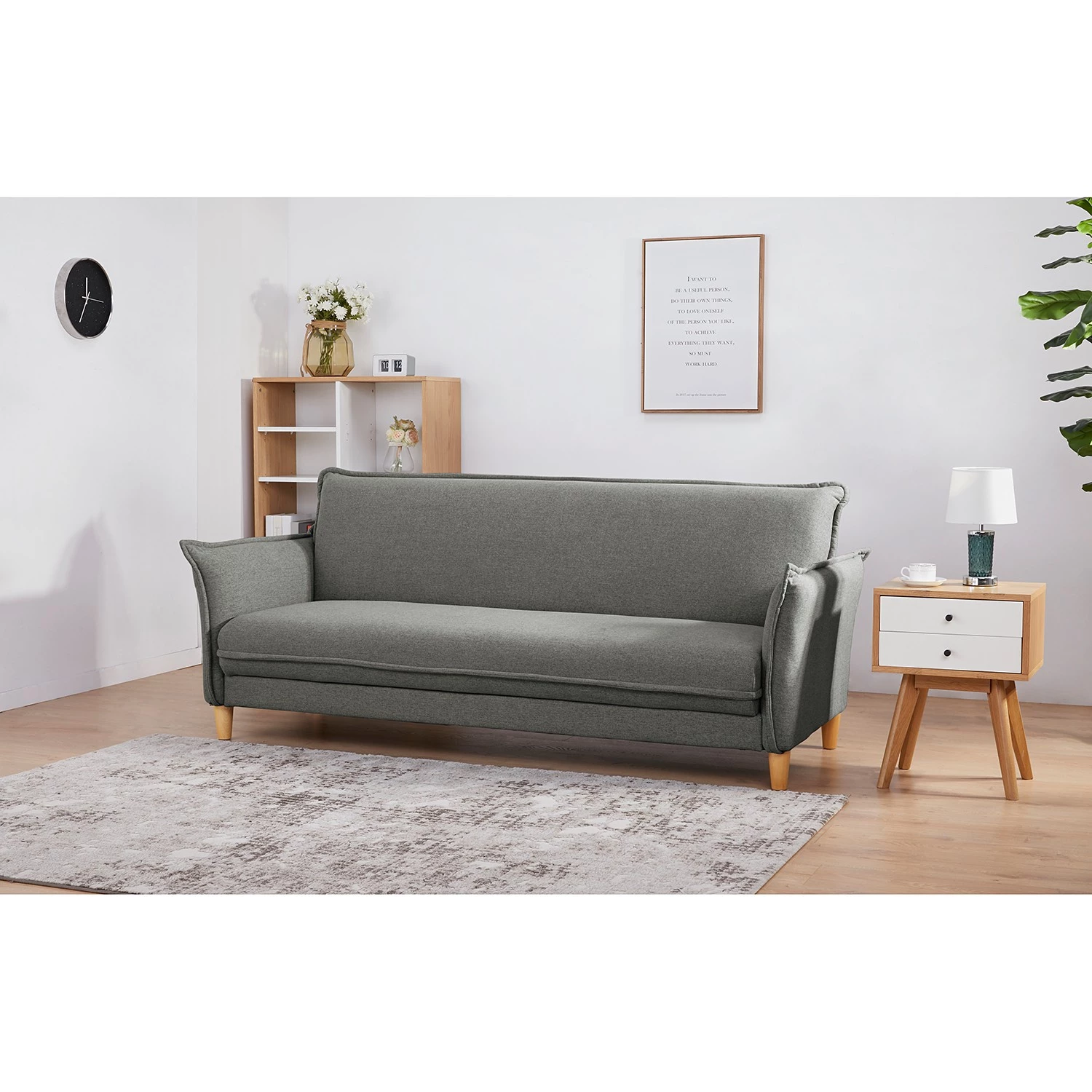 Mørteens Canapé convertible Statesville II - Tissu - Gris foncé 2 Mørteens Canapé convertible Statesville II - Tissu - Gris foncé – Image 2