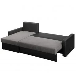 Fredriks Canapé d’angle Kardinya - Imitation cuir / Microfibre - Noir / Nickel - Méridienne courte à gauche (vue de face) -Canapés Soldes Magasin 1000175324 200227 14353000207 DETAILS P000000001000175324