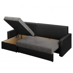 Fredriks Canapé d’angle Kardinya - Imitation cuir / Microfibre - Noir / Nickel - Méridienne courte à gauche (vue de face) -Canapés Soldes Magasin 1000175324 200227 14353000208 DETAILS P000000001000175324