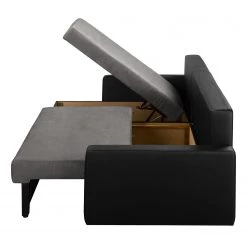 Fredriks Canapé d’angle Kardinya - Imitation cuir / Microfibre - Noir / Nickel - Méridienne courte à gauche (vue de face) -Canapés Soldes Magasin 1000175324 200227 14353000212 DETAILS P000000001000175324