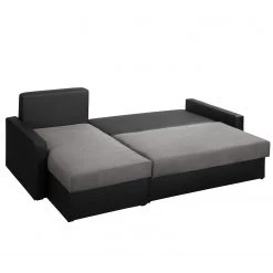 Fredriks Canapé d’angle Kardinya - Imitation cuir / Microfibre - Noir / Nickel - Méridienne courte à gauche (vue de face) -Canapés Soldes Magasin 1000175324 200227 14353000214 DETAILS P000000001000175324