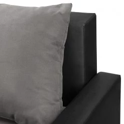 Fredriks Canapé d’angle Kardinya - Imitation cuir / Microfibre - Noir / Nickel - Méridienne courte à gauche (vue de face) -Canapés Soldes Magasin 1000175324 200227 14353000216 DETAILS P000000001000175324