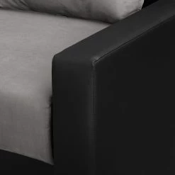 Fredriks Canapé d’angle Kardinya - Imitation cuir / Microfibre - Noir / Nickel - Méridienne courte à gauche (vue de face) -Canapés Soldes Magasin 1000175324 200227 14353100217 DETAILS P000000001000175324