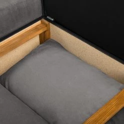 Fredriks Canapé d’angle Kardinya - Imitation cuir / Microfibre - Noir / Nickel - Méridienne courte à gauche (vue de face) -Canapés Soldes Magasin 1000175324 200227 14353100220 DETAILS P000000001000175324