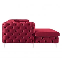 Jack & Alice Canapé d’angle Leominster - Velours - Bordeaux - Méridienne longue à gauche (vue de face) 16 Jack & Alice Canapé d’angle Leominster - Velours - Bordeaux - Méridienne longue à gauche (vue de face) -Canapés Soldes Magasin 1000176174 190607 15400300019 GALLERYIMAGES P000000001000176174