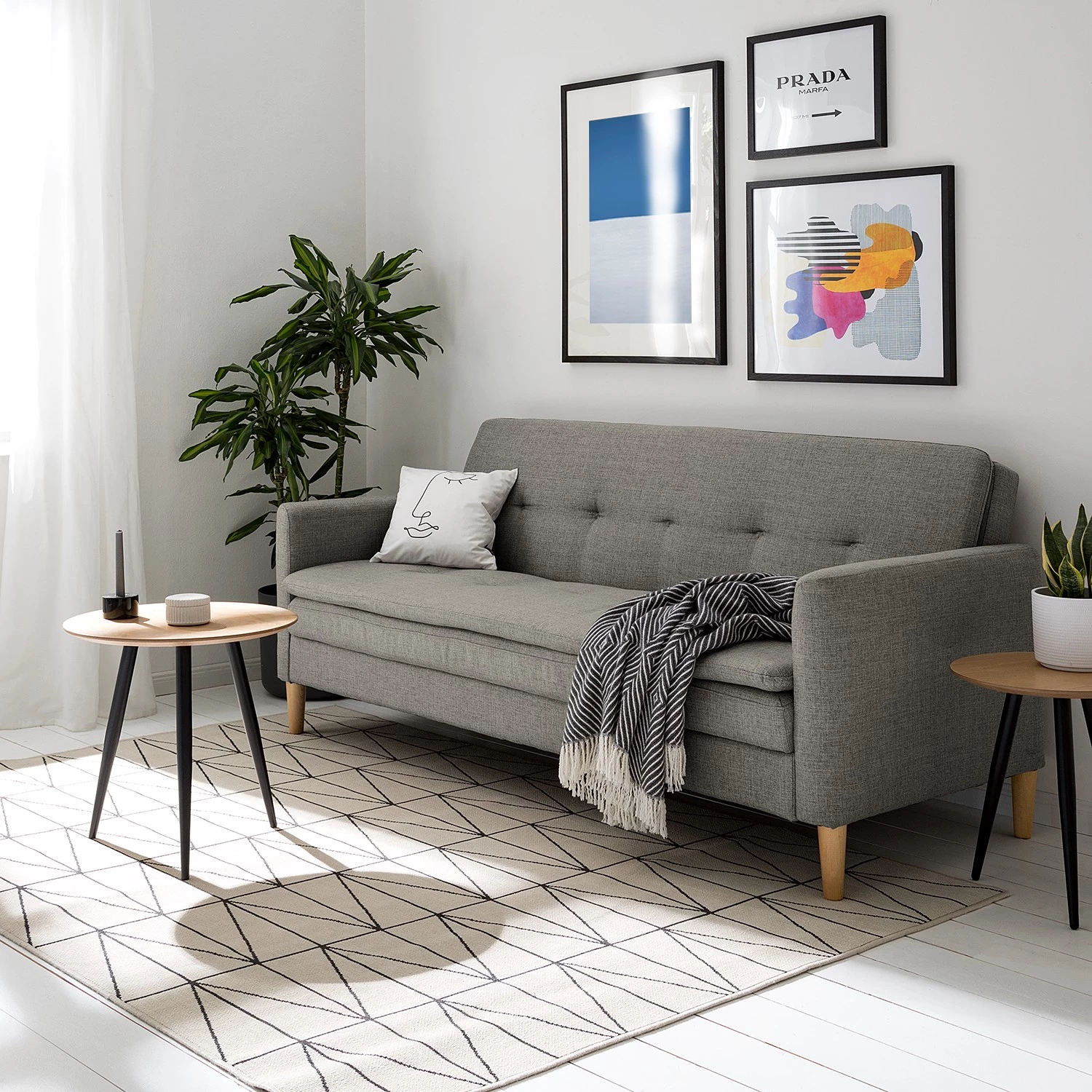 Fredriks Canapé convertible Gizeh - Tissu - Gris 2 Fredriks Canapé convertible Gizeh - Tissu - Gris – Image 2