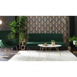 Jack & Alice Canapé convertible Lemming - Velours - Vert foncé -Canapés Soldes Magasin 1000176644 200406 16214400001 MOOD DETAILS P000000001000176644 mood