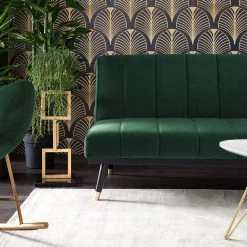 Jack & Alice Canapé convertible Lemming - Velours - Vert foncé -Canapés Soldes Magasin 1000176644 200406 16214700002 DETAILS P000000001000176644