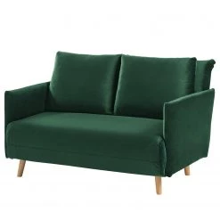 Jack & Alice Canapé convertible Lobau II - Velours - Vert foncé