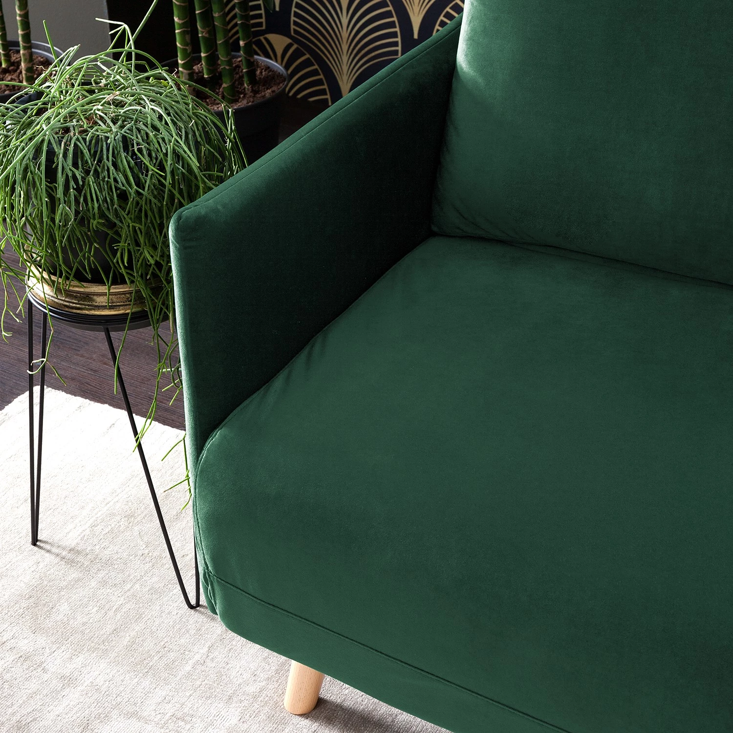 Jack & Alice Canapé convertible Lobau II - Velours - Vert foncé 14 Jack & Alice Canapé convertible Lobau II - Velours - Vert foncé – Image 14