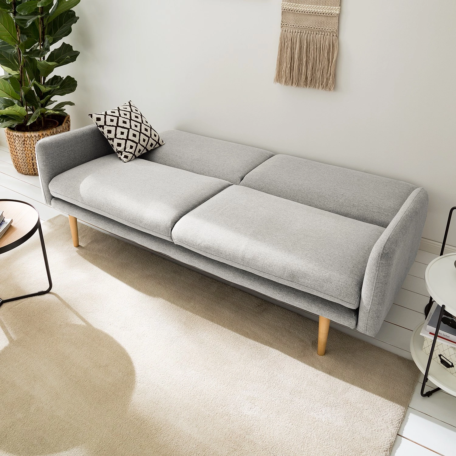 Maison Belfort Canapé convertible Lindoia - Tissu - Gris clair 4 Maison Belfort Canapé convertible Lindoia - Tissu - Gris clair – Image 4