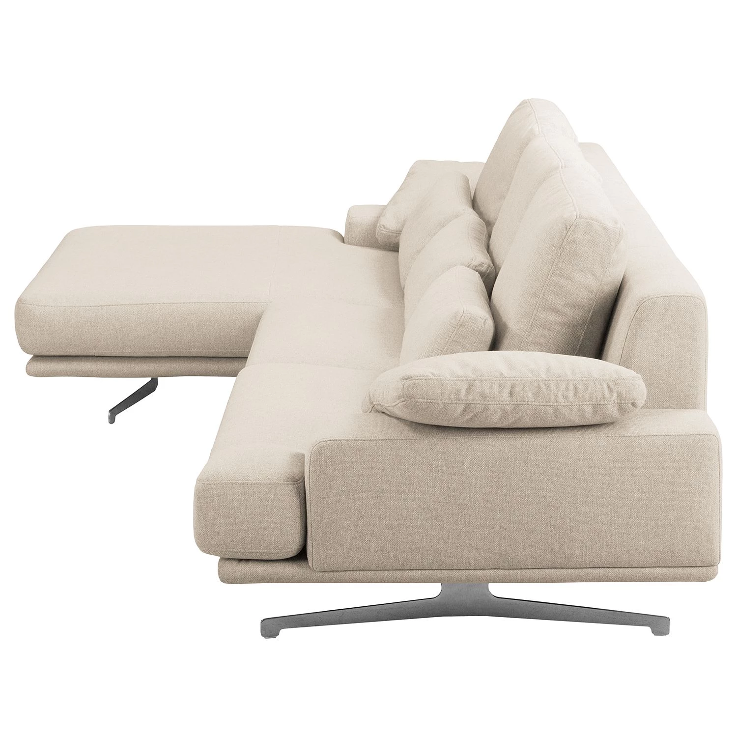 Fredriks Canapé d’angle Lurrip II - Tissu - Tissu Delea: Beige - Méridienne courte à gauche (vue de face) 4 Fredriks Canapé d’angle Lurrip II - Tissu - Tissu Delea: Beige - Méridienne courte à gauche (vue de face) – Image 4