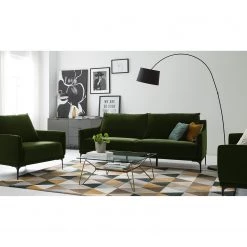 Studio Copenhagen Canapé Pouch (3 places) - Velours - Vert foncé -Canapés Soldes Magasin 1000179414 200320 15312200001 MOOD DETAILS P000000001000179414 mood