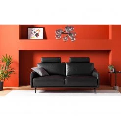 Studio Copenhagen Canapé Harlev (3 places) - Cuir véritable - Noir -Canapés Soldes Magasin 1000179415 200421 11332700001 MOOD DETAILS P000000001000179415 mood