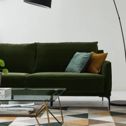 Studio Copenhagen Canapé Pouch (2 places) - Velours - Vert foncé -Canapés Soldes Magasin 1000179433 200320 15320200018 DETAILS P000000001000179433