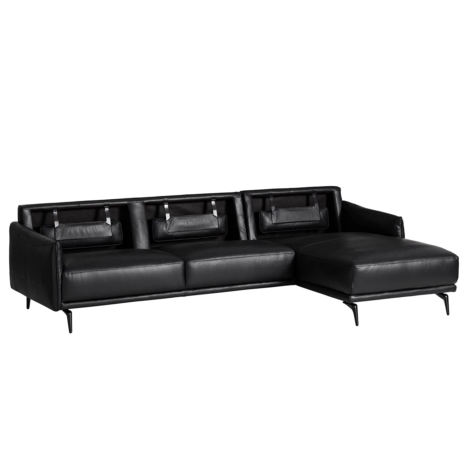 Studio Copenhagen Canapé d’angle Harlev - Cuir véritable - Méridienne courte à droite (vue de face) 5 Studio Copenhagen Canapé d’angle Harlev - Cuir véritable - Méridienne courte à droite (vue de face) – Image 5