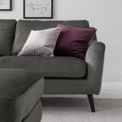 Jack & Alice Canapé Tennyson (3 places) - Velours - Gris -Canapés Soldes Magasin 1000180140 201030 05551200016 DETAILS P000000001000180140