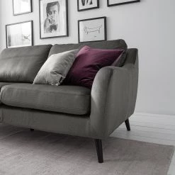 Jack & Alice Canapé Tennyson (3 places) - Velours - Gris -Canapés Soldes Magasin 1000180140 201030 05551300017 DETAILS P000000001000180140