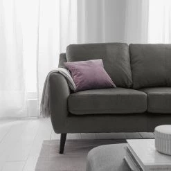 Jack & Alice Canapé Tennyson (2 places) - Velours - Gris -Canapés Soldes Magasin 1000180141 201030 05551800022 DETAILS P000000001000180141