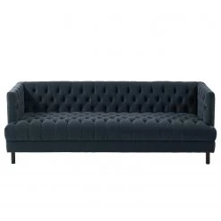 Jack & Alice Canapé Mindarie (3 places) - Velours - Bleu foncé -Canapés Soldes Magasin 1000180887 201021 14380900011 DETAILS P000000001000180887